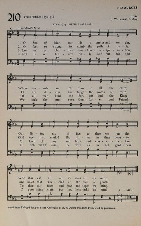 At Worship: a hymnal for young churchmen 210. O Son of Man, our Hero ...