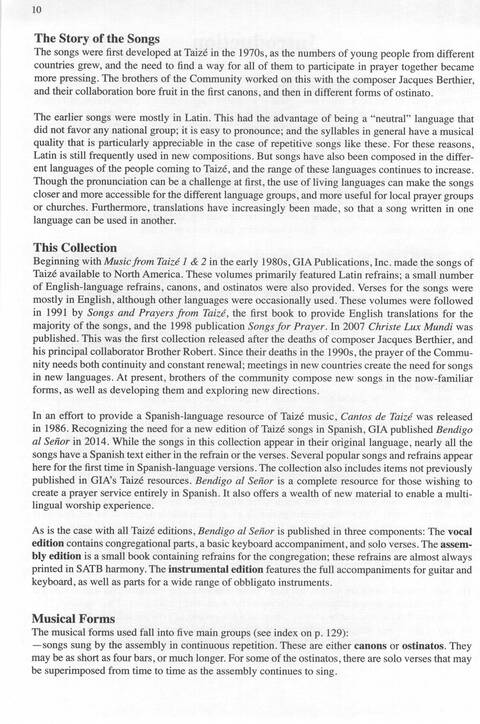 Bendigo al Señor: cánones, ostinatos, aclamacines y cantos de taizé page 10