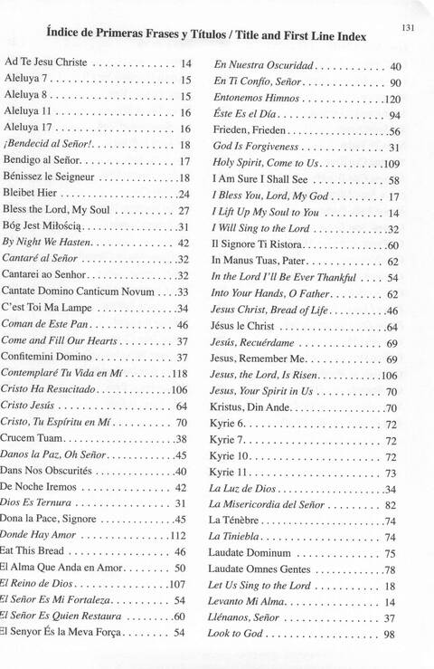 Bendigo al Señor: cánones, ostinatos, aclamacines y cantos de taizé page 131