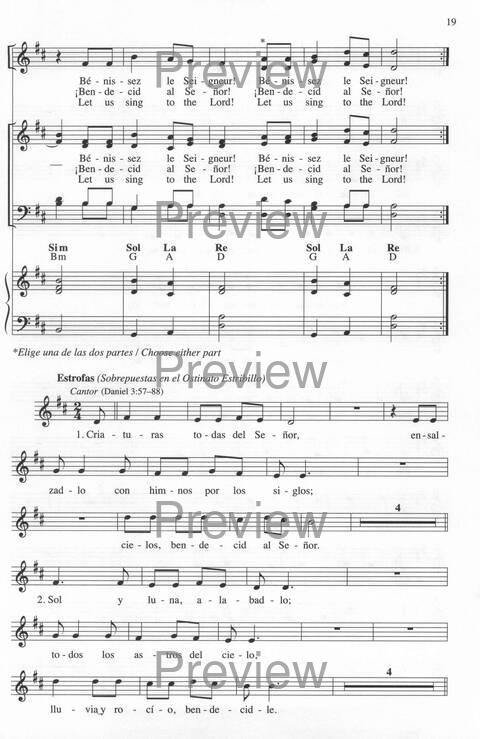 Bendigo al Señor: cánones, ostinatos, aclamacines y cantos de taizé page 19