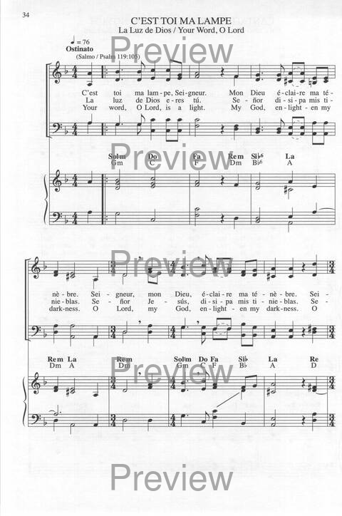 Bendigo al Señor: cánones, ostinatos, aclamacines y cantos de taizé page 34