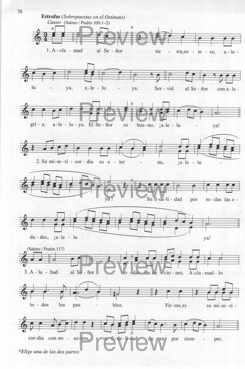 Bendigo al Señor: cánones, ostinatos, aclamacines y cantos de taizé page 76