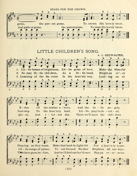 Buds and Blossoms for the Little Ones: a song book for infant classes or Sunday schools page 13