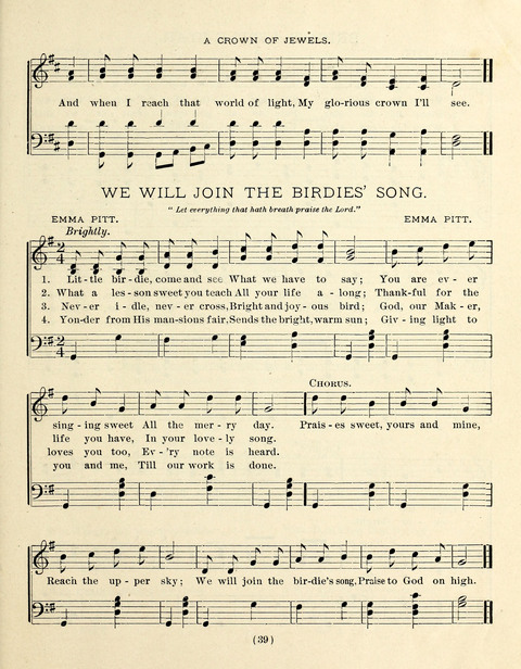 Buds and Blossoms for the Little Ones: a song book for infant classes or Sunday schools page 39