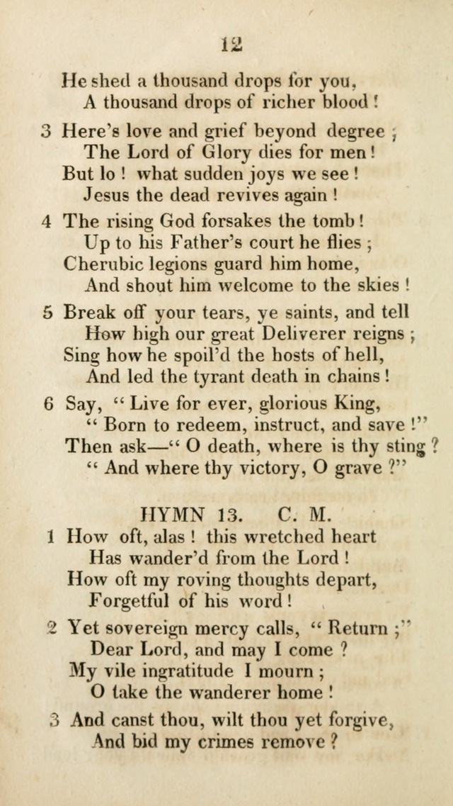 The Brick Church Hymns, Designed for the Use of Social Prayer Meetings and Families, selected from the most approved authors page 13