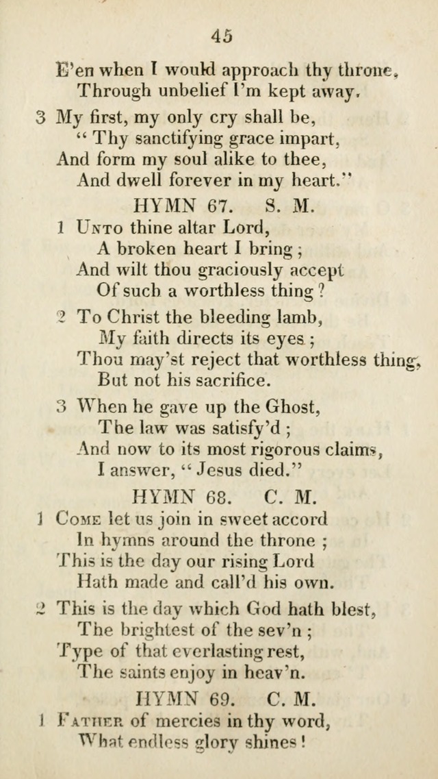 The Brick Church Hymns, Designed for the Use of Social Prayer Meetings and Families, selected from the most approved authors page 46