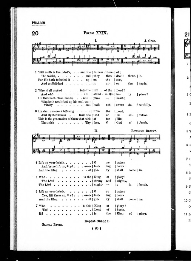 The Baptist Church Hymnal: chants and anthems with music page 20