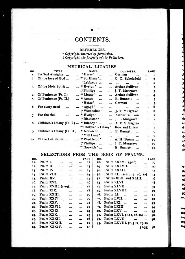 The Baptist Church Hymnal: chants and anthems with music page ix