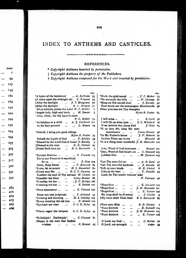 The Baptist Church Hymnal: chants and anthems with music page xviii