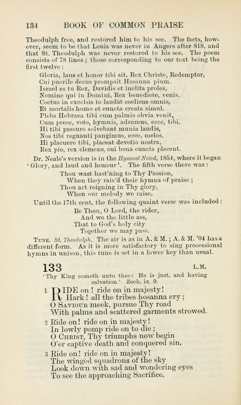 The Book of Common Praise: being the Hymn Book of the Church of England in Canada. Annotated edition page 134