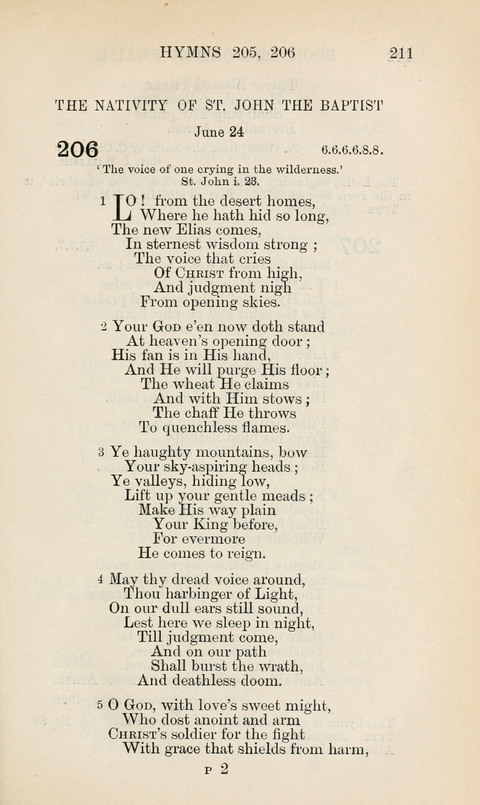 The Book of Common Praise: being the Hymn Book of the Church of England in Canada. Annotated edition page 211
