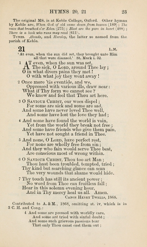 The Book of Common Praise: being the Hymn Book of the Church of England in Canada. Annotated edition page 23
