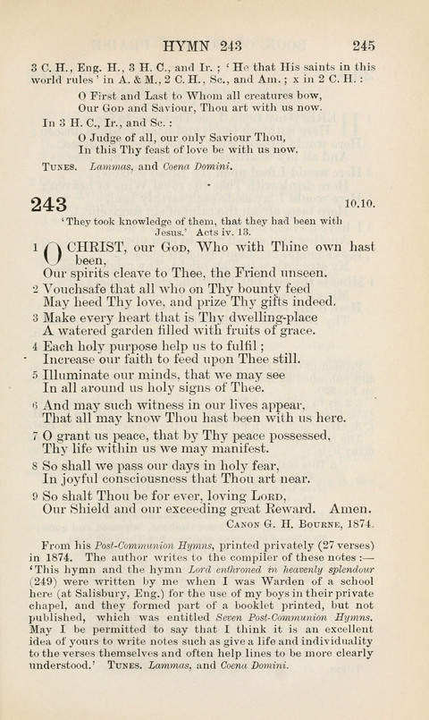 The Book of Common Praise: being the Hymn Book of the Church of England in Canada. Annotated edition page 245