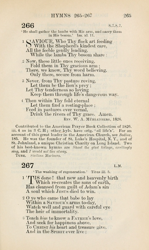 The Book of Common Praise: being the Hymn Book of the Church of England in Canada. Annotated edition page 265