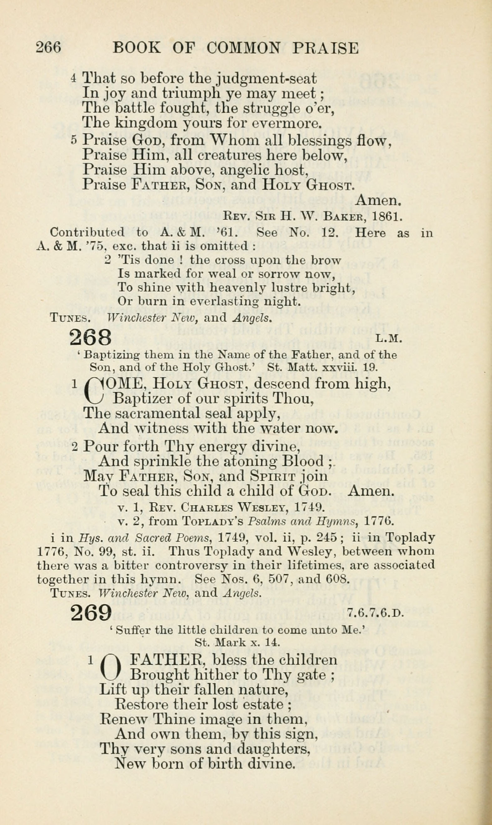 The Book of Common Praise being the Hymn Book of the Church of England