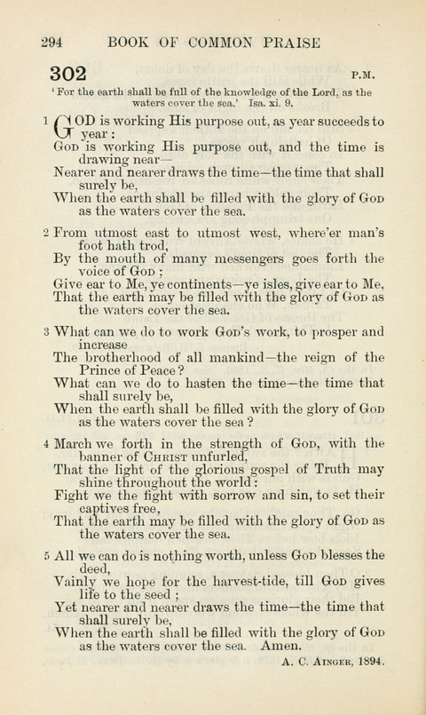 The Book of Common Praise: being the Hymn Book of the Church of England in Canada. Annotated edition page 294