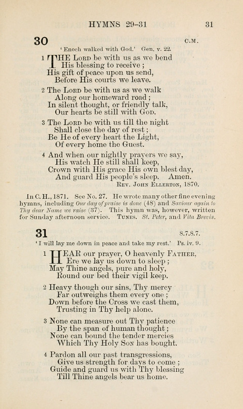 The Book of Common Praise: being the Hymn Book of the Church of England in Canada. Annotated edition page 31