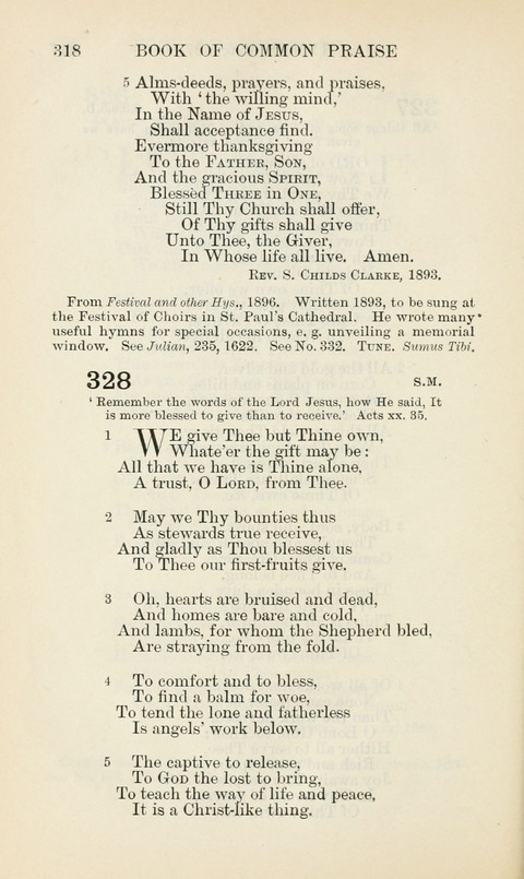 The Book of Common Praise: being the Hymn Book of the Church of England in Canada. Annotated edition page 318