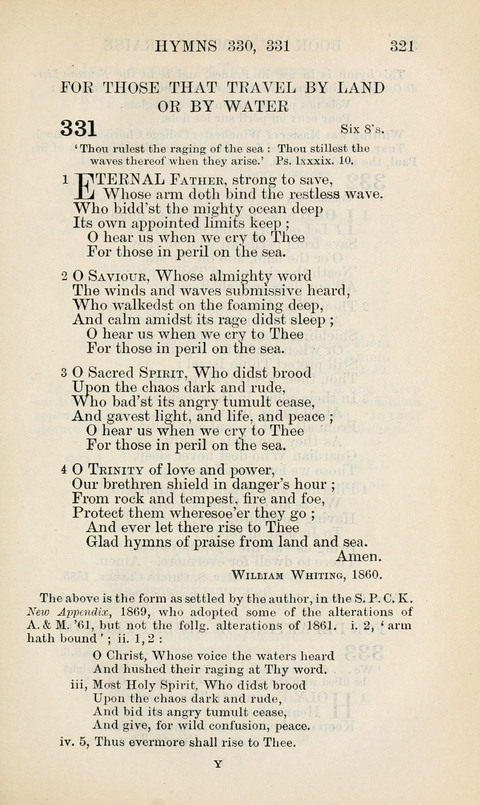 The Book of Common Praise: being the Hymn Book of the Church of England in Canada. Annotated edition page 321