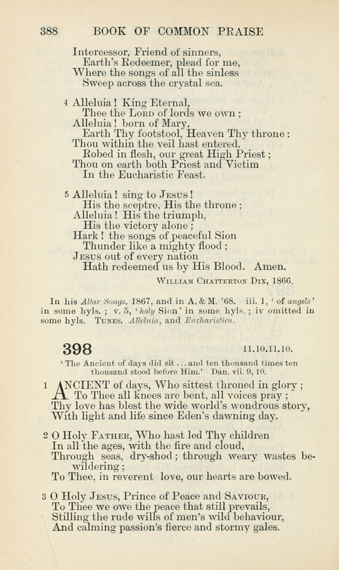 The Book of Common Praise: being the Hymn Book of the Church of England in Canada. Annotated edition page 388