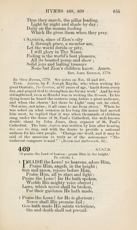 The Book of Common Praise: being the Hymn Book of the Church of England in Canada. Annotated edition page 455