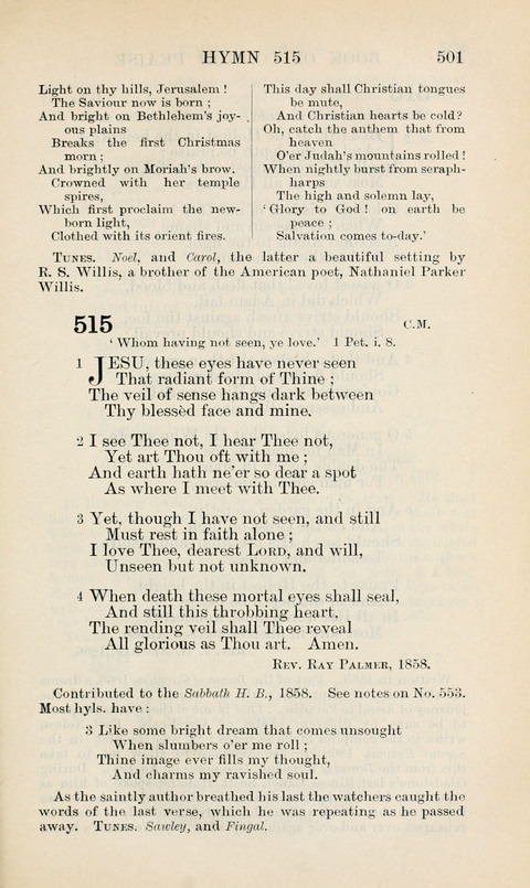 The Book of Common Praise: being the Hymn Book of the Church of England in Canada. Annotated edition page 501