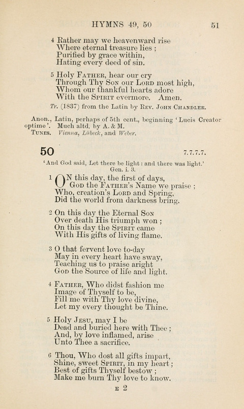 The Book of Common Praise: being the Hymn Book of the Church of England in Canada. Annotated edition page 51