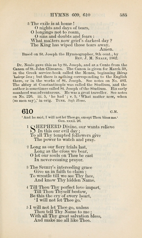 The Book of Common Praise: being the Hymn Book of the Church of England in Canada. Annotated edition page 585
