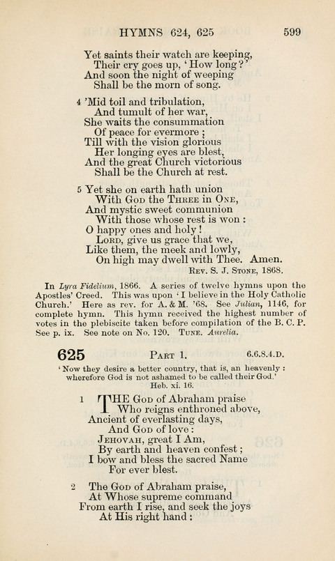 The Book of Common Praise: being the Hymn Book of the Church of England in Canada. Annotated edition page 599