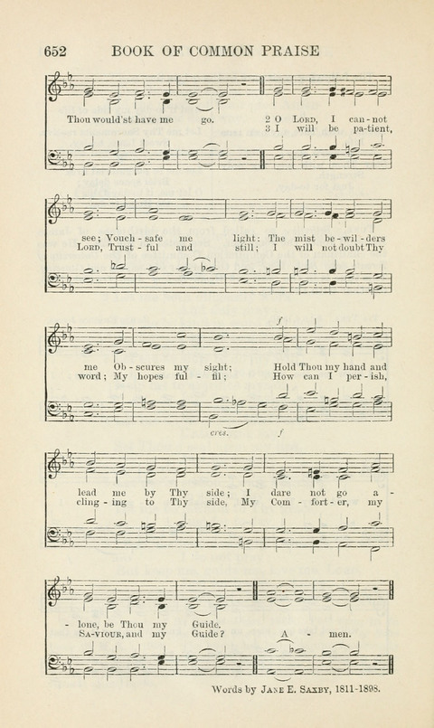 The Book of Common Praise: being the Hymn Book of the Church of England in Canada. Annotated edition page 652