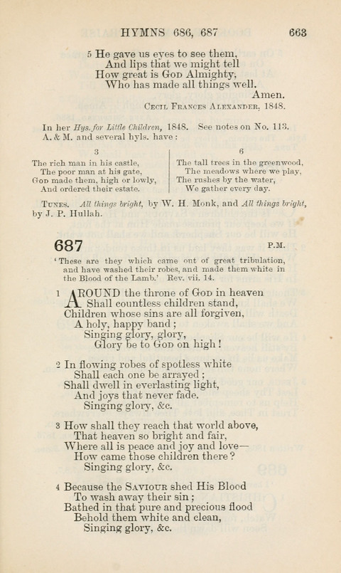 The Book of Common Praise: being the Hymn Book of the Church of England in Canada. Annotated edition page 663