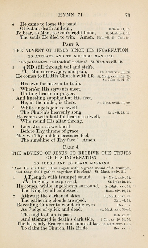 The Book of Common Praise: being the Hymn Book of the Church of England in Canada. Annotated edition page 73