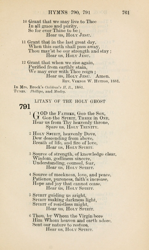 The Book of Common Praise: being the Hymn Book of the Church of England in Canada. Annotated edition page 761