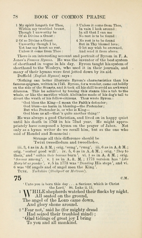 The Book of Common Praise: being the Hymn Book of the Church of England in Canada. Annotated edition page 78