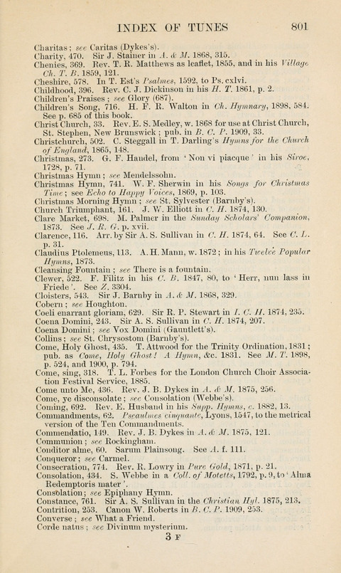 The Book of Common Praise: being the Hymn Book of the Church of England in Canada. Annotated edition page 801