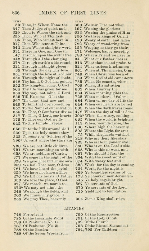The Book of Common Praise: being the Hymn Book of the Church of England in Canada. Annotated edition page 836
