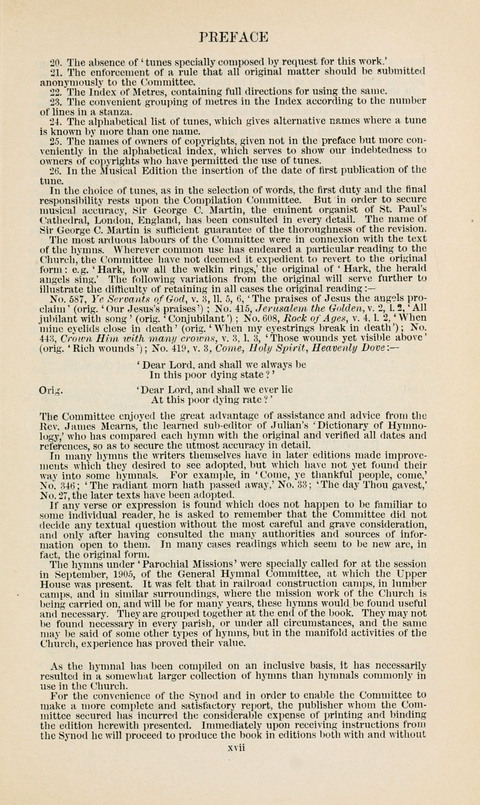 The Book of Common Praise: being the Hymn Book of the Church of England in Canada. Annotated edition page xxv