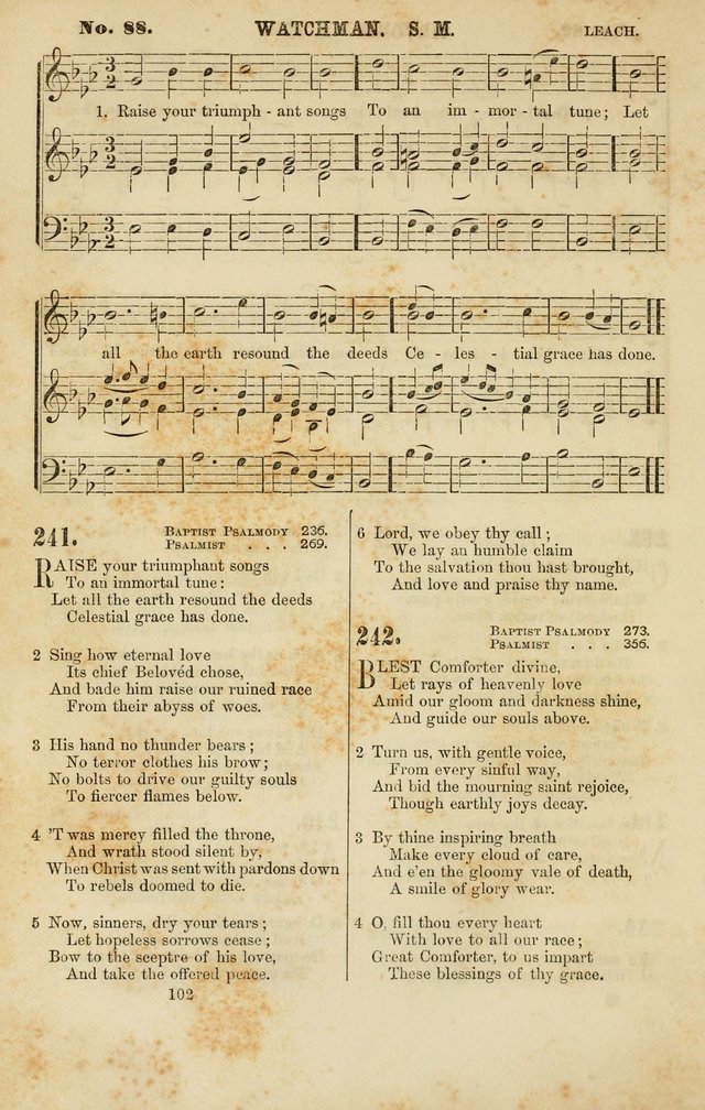 Baptist Chorals: a tune and hymn book designed to promote general congregational singing; containing one hundred and sixty four tunes adapted to about four hundred choice hymns  page 109