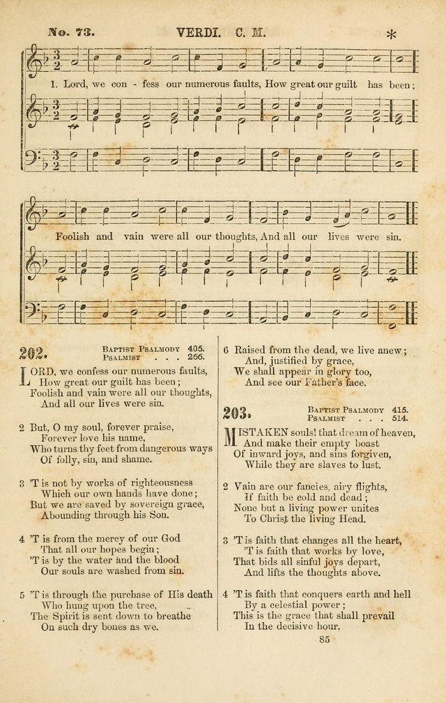 Baptist Chorals: a tune and hymn book designed to promote general congregational singing; containing one hundred and sixty four tunes adapted to about four hundred choice hymns  page 92