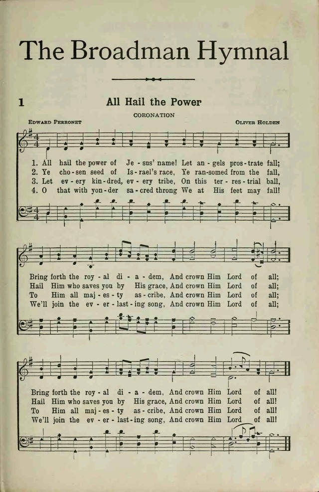 The Broadman Hymnal page 1