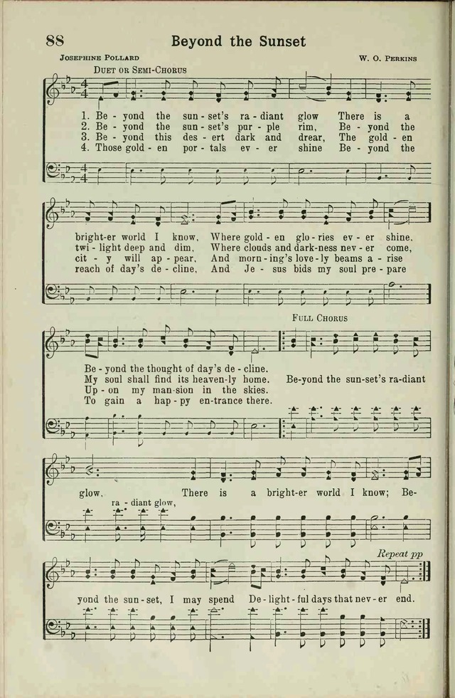 The Broadman Hymnal 88. Beyond the sunset's radiant glow