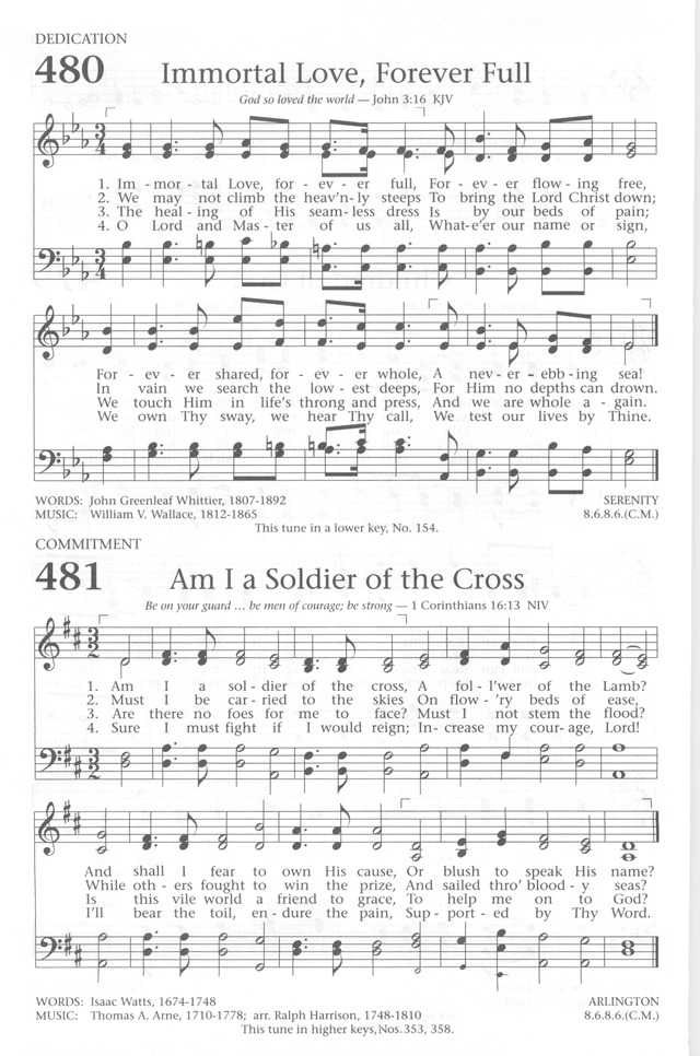 Baptist Hymnal 1991 480. Immortal love, forever full