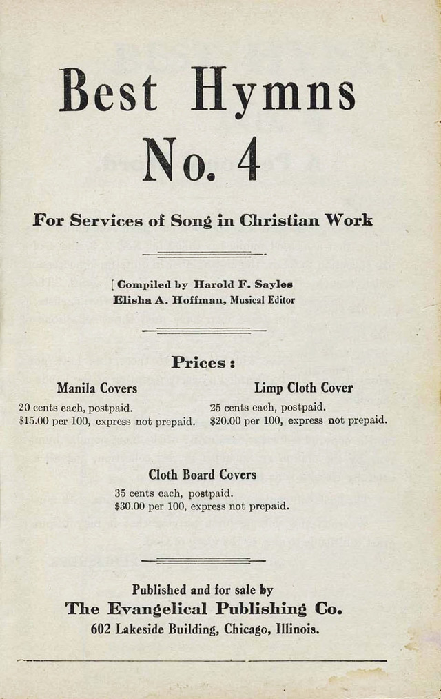 Best Hymns No. 4 page iv