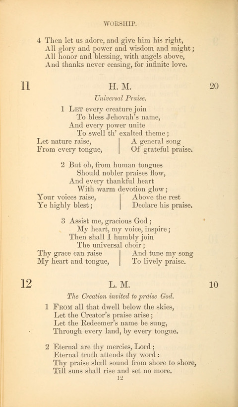 The Baptist Hymn Book page 12