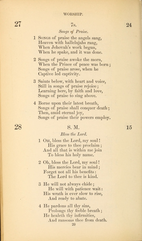 The Baptist Hymn Book page 20
