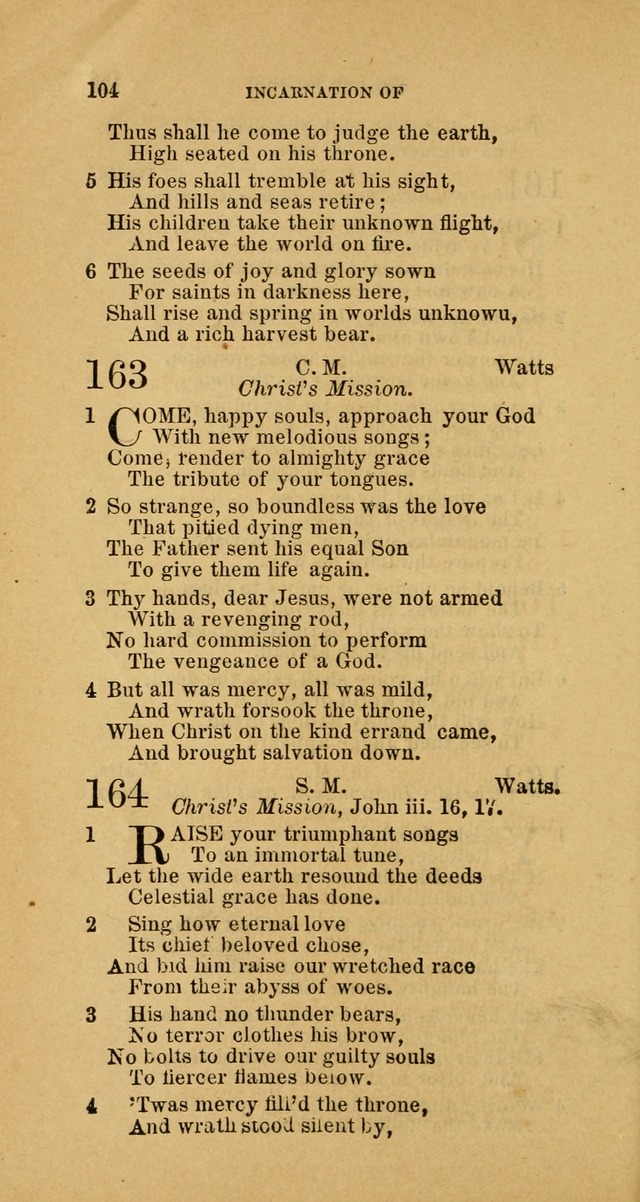 The Baptist Hymn Book: comprising a large and choice collection of psalms, hymns and spiritual songs, adapted to the faith and order of the Old School, or Primitive Baptists (2nd stereotype Ed.) page 104