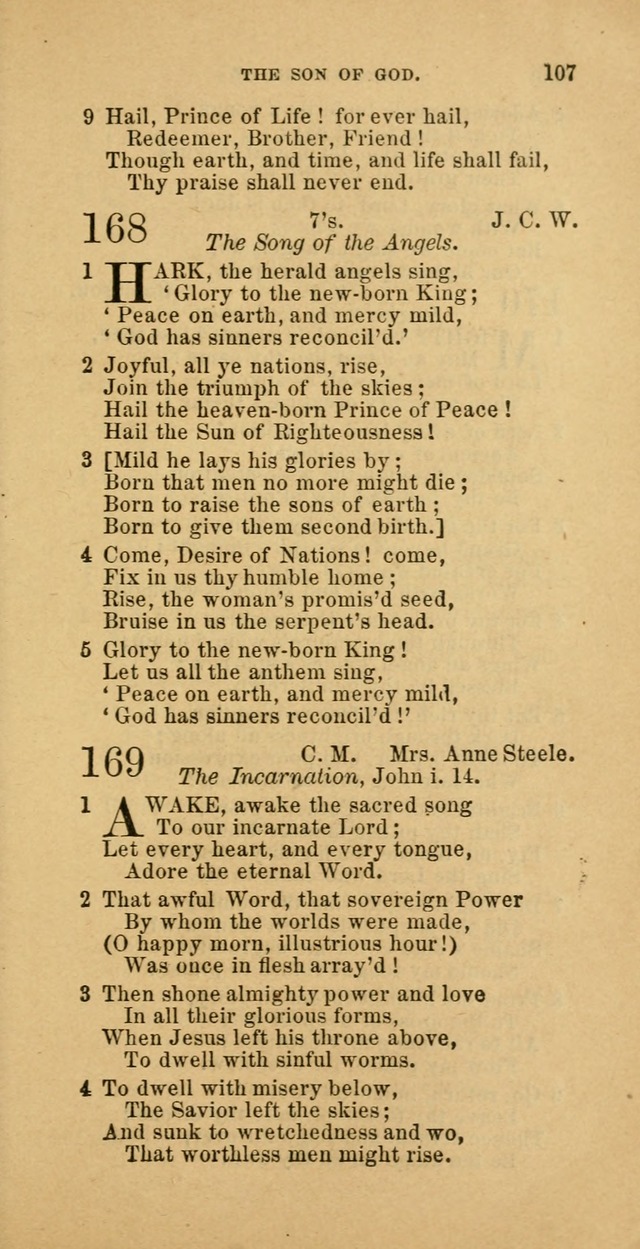 The Baptist Hymn Book: comprising a large and choice collection of psalms, hymns and spiritual songs, adapted to the faith and order of the Old School, or Primitive Baptists (2nd stereotype Ed.) page 107