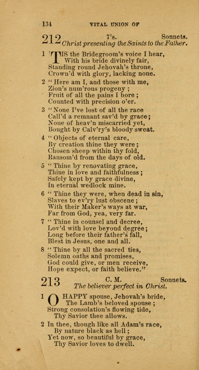 The Baptist Hymn Book: comprising a large and choice collection of psalms, hymns and spiritual songs, adapted to the faith and order of the Old School, or Primitive Baptists (2nd stereotype Ed.) page 134