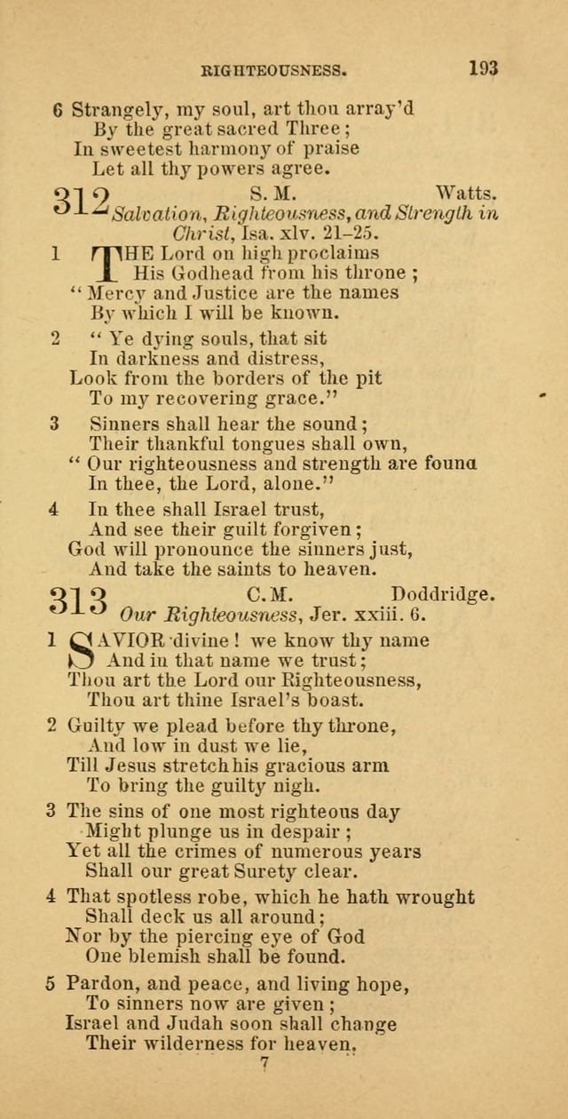 The Baptist Hymn Book: comprising a large and choice collection of psalms, hymns and spiritual songs, adapted to the faith and order of the Old School, or Primitive Baptists (2nd stereotype Ed.) page 193