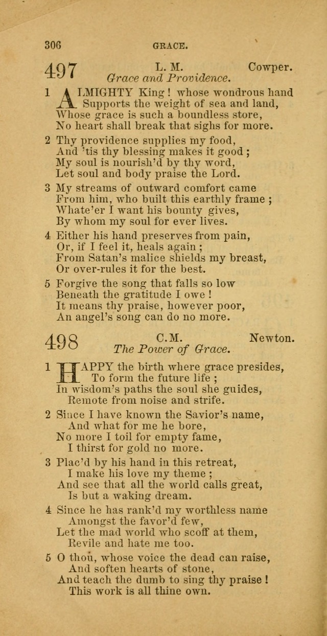 The Baptist Hymn Book: comprising a large and choice collection of psalms, hymns and spiritual songs, adapted to the faith and order of the Old School, or Primitive Baptists (2nd stereotype Ed.) page 308